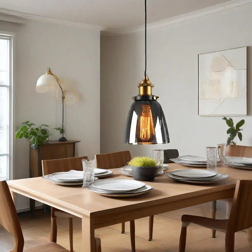 Suspension Verre Style Industriel Vintage pour Salle à Manger