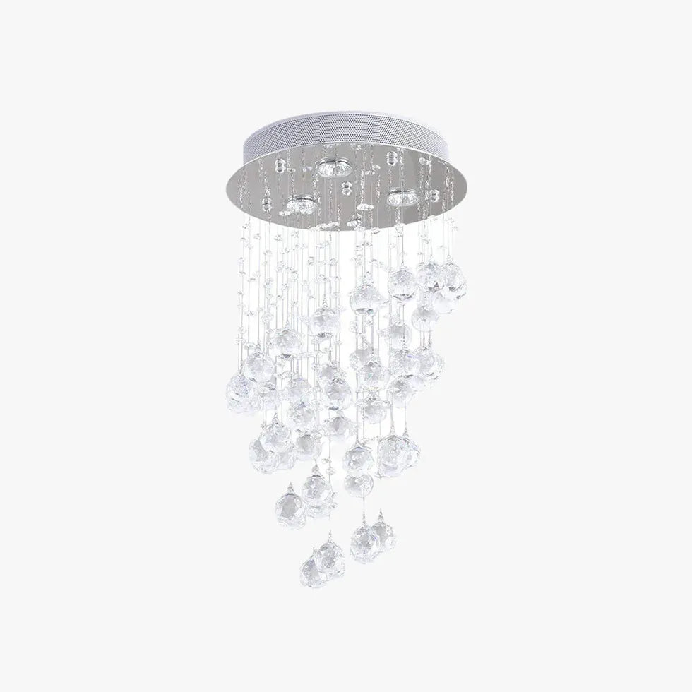 Suspension boules multiples cristal créatif rond salon