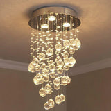 Suspension boules multiples cristal créatif rond salon