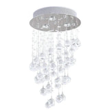 Suspension boules multiples cristal créatif rond salon