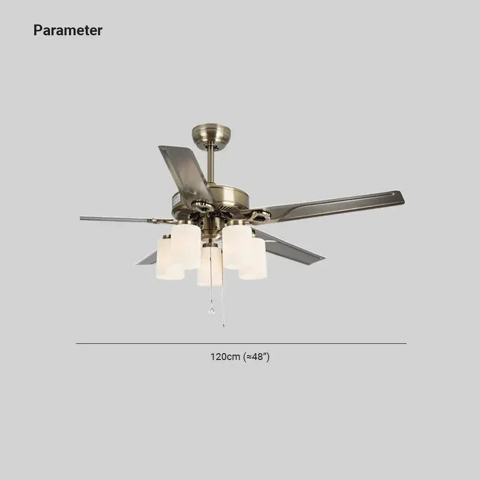 Lustre De Ventilateur De Plafond De Salon En Bois Massif Rétro Européen - Clowas.fr