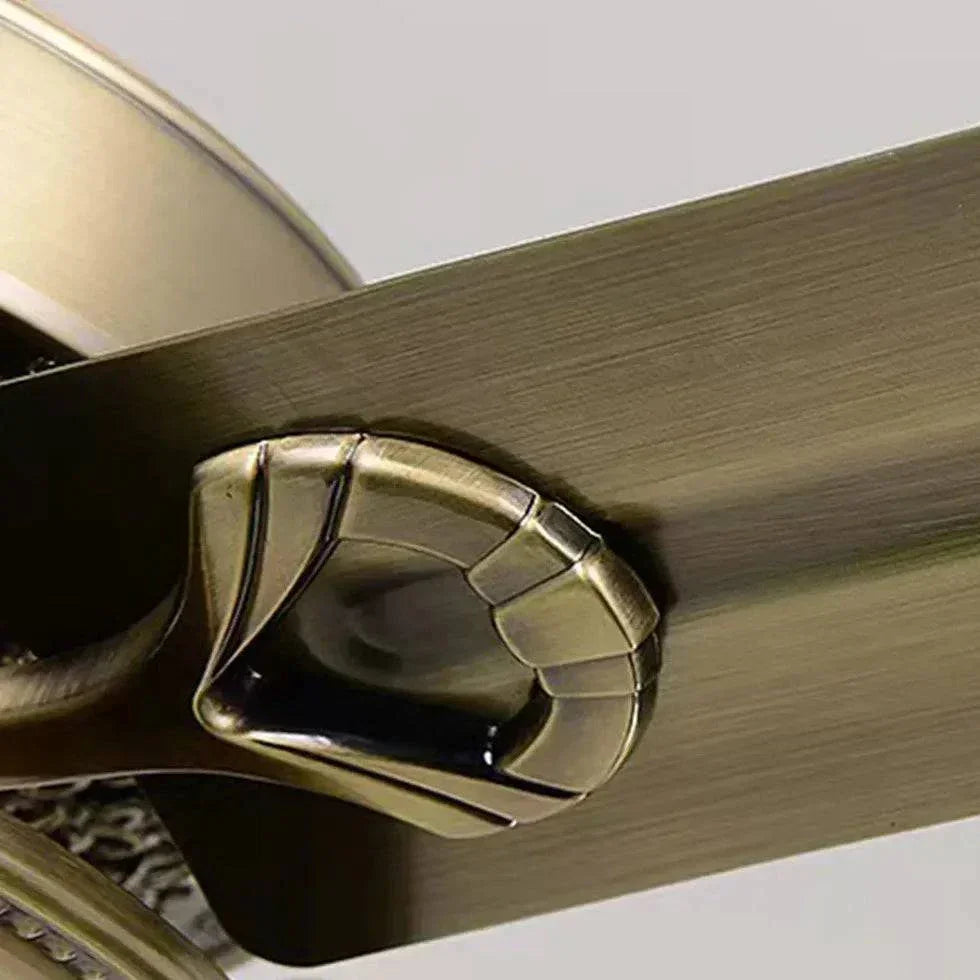 Lustre De Ventilateur De Plafond De Salon En Bois Massif Rétro Européen - Clowas.fr