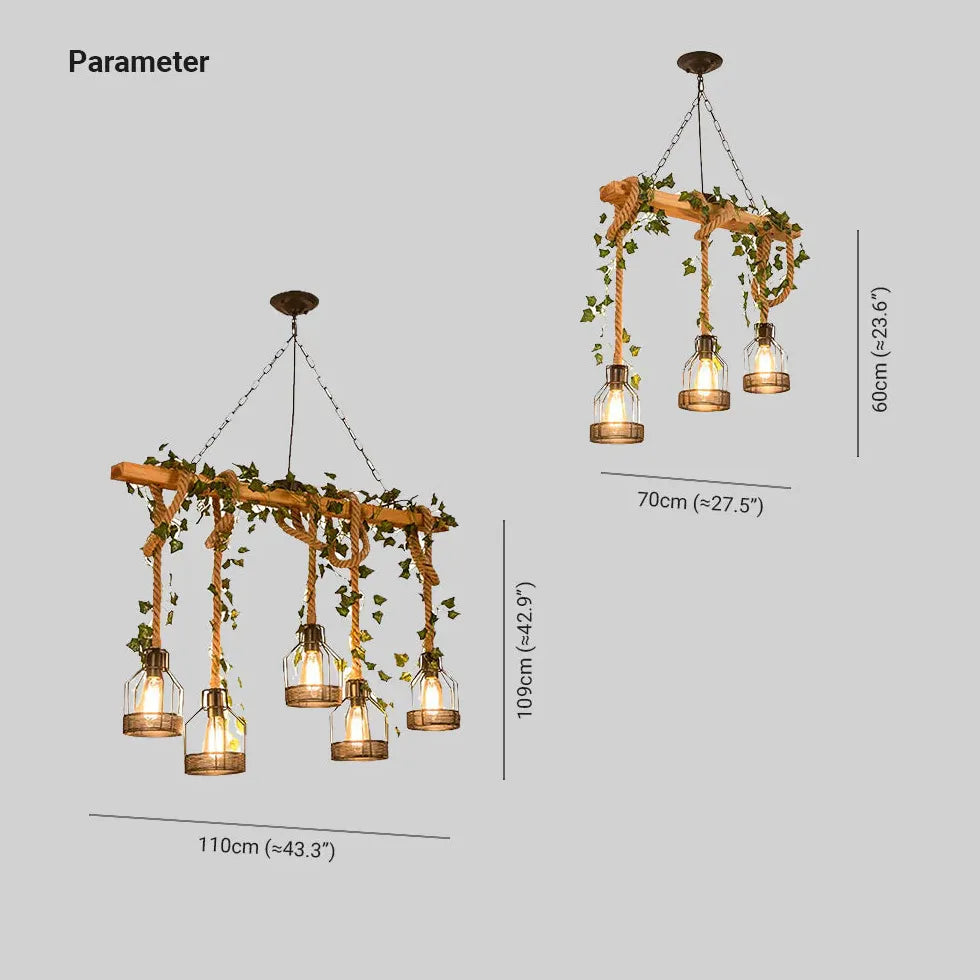 Suspension luminaire en bois flotté créative industrielle