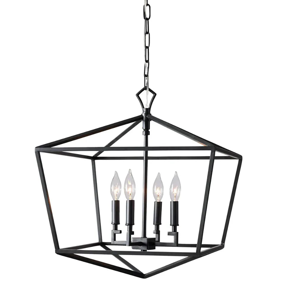 Geometric Cage Candelabra-style Vintage Industrial Ceiling Light