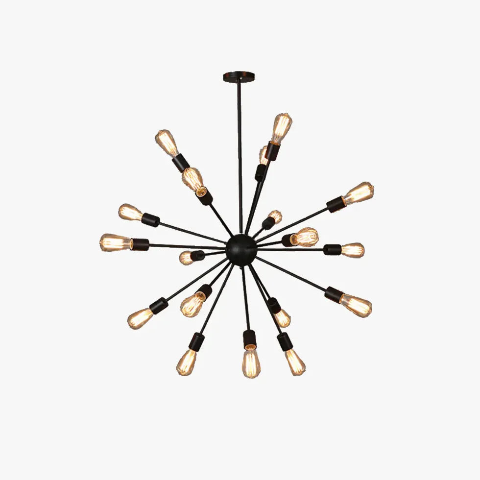 Conception en forme d'étoile Black Metal Industrial Pendant Light