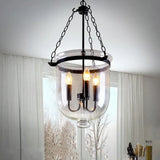 Bell Chain Glass Industrial Pendant Light