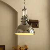 Chrome Dome Industrial Vintage Style Pendant Light