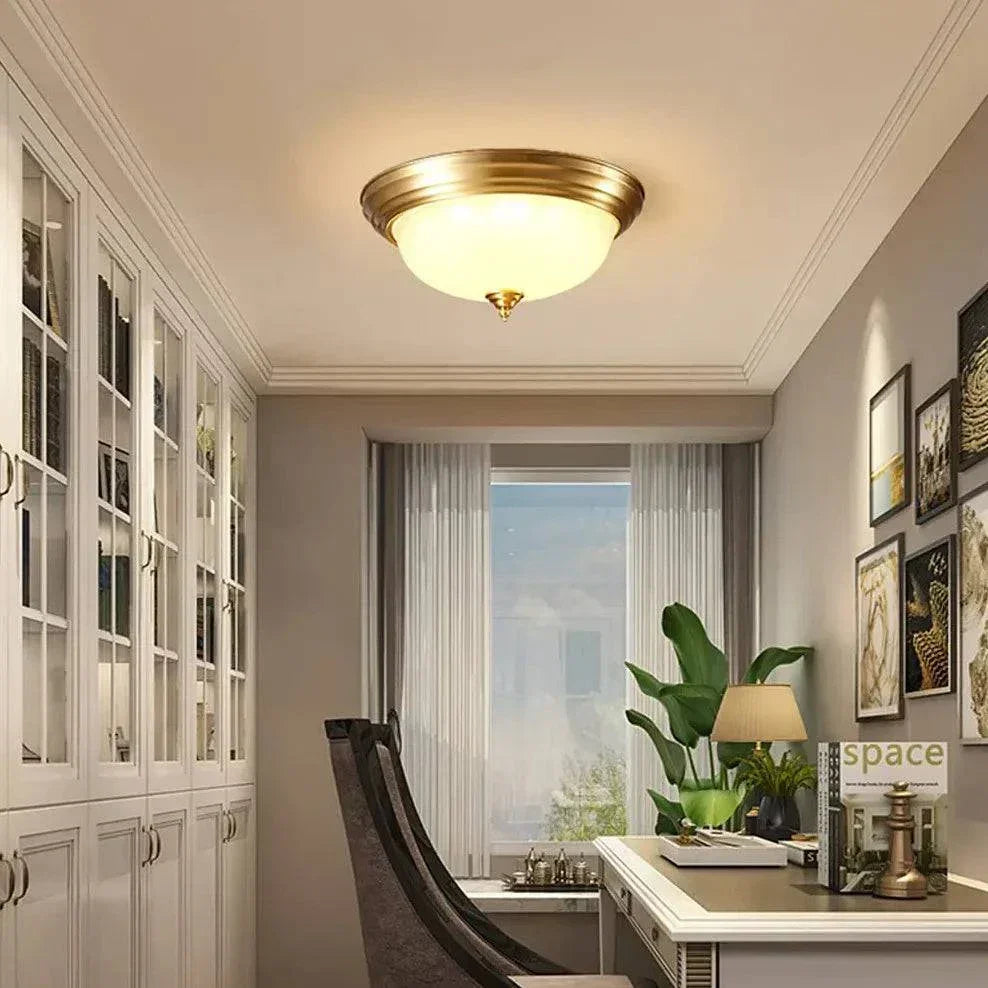 Plafonnier Doré Rond Led Moderne En Laiton - Clowas.fr