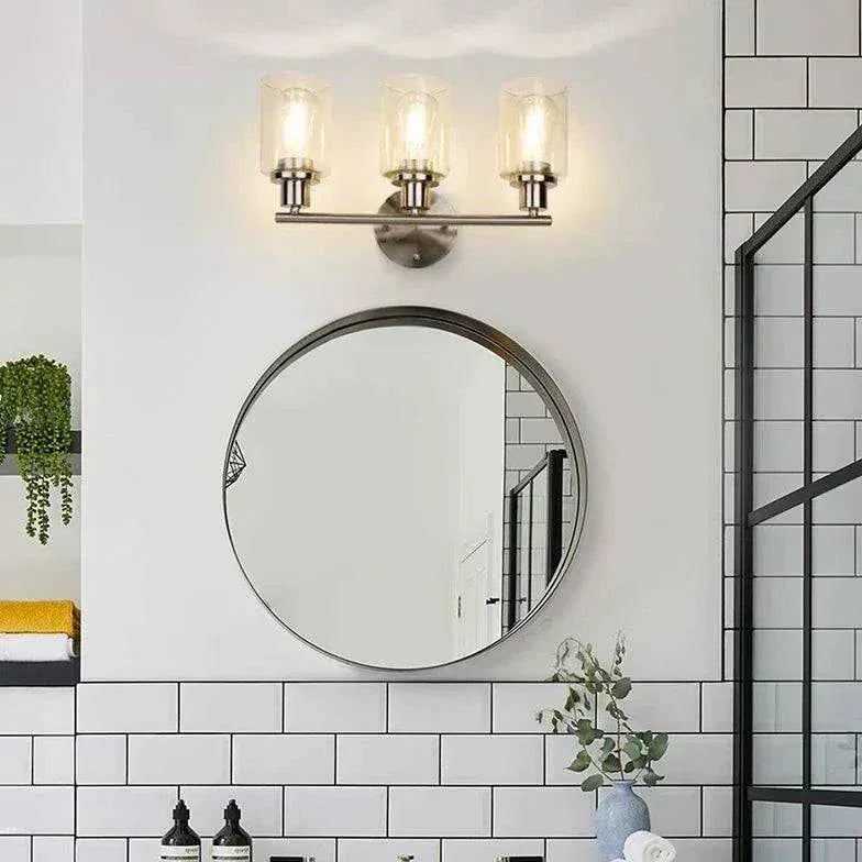 Applique Murale De Salle De Bain Vintage En Verre Nickel - Clowas.fr
