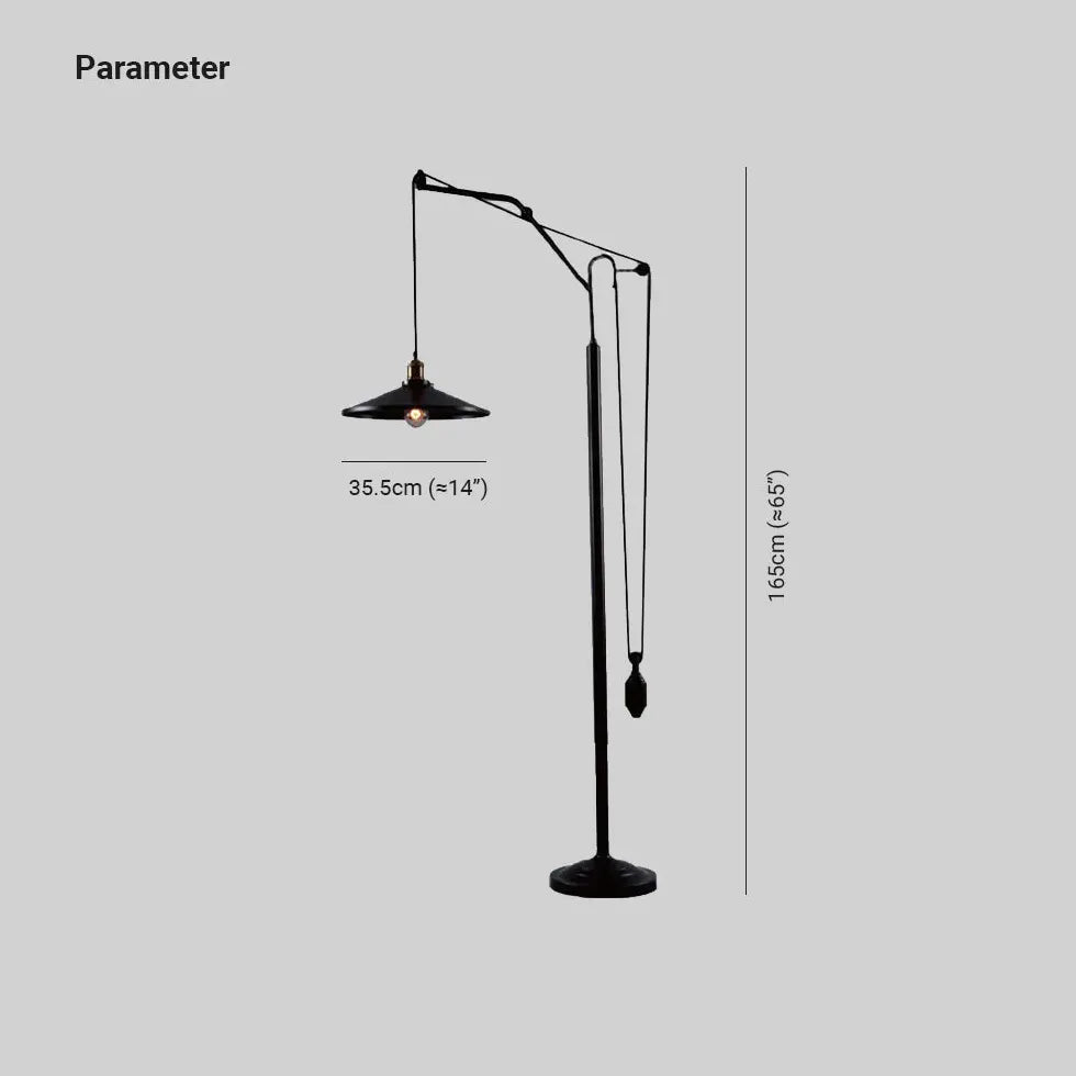 Conception suspendue réglable lampadaire noir