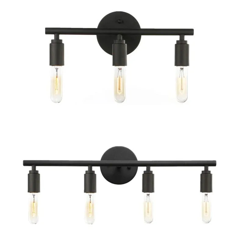 Light Bulb Black Industrial Bathroom Wall Lights