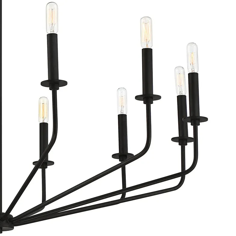 Black Metal Modern LED Chandelier