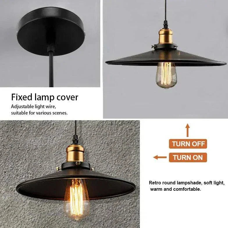 Lampe Suspension Industriel Décorative Classique Fer - Clowas.fr