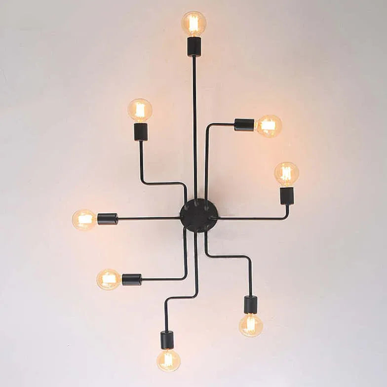 Multi-Light Branch Design Black Metal Plafond Light