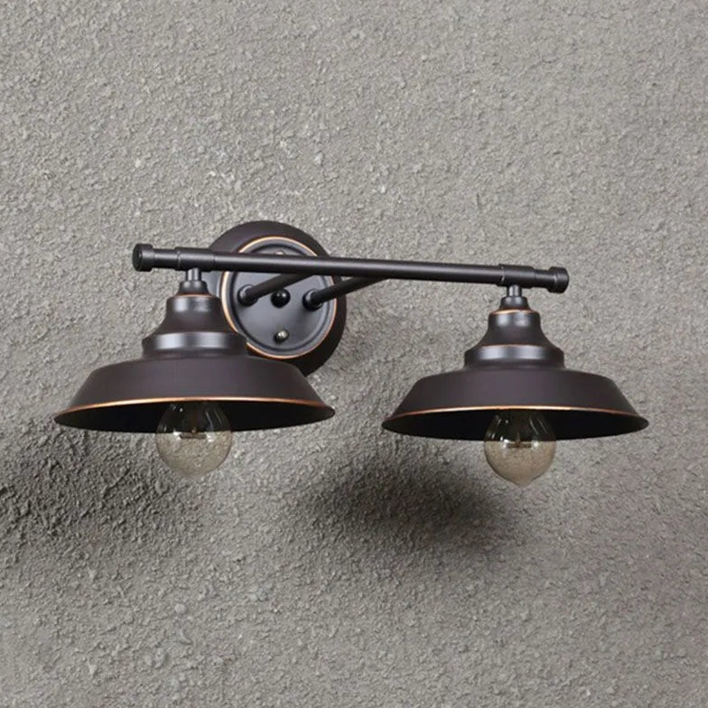 Bowl Shaped Vintage Black Wall Lamps