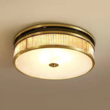 Frosted Stripes Modern Gold Flush Ceiling Lights