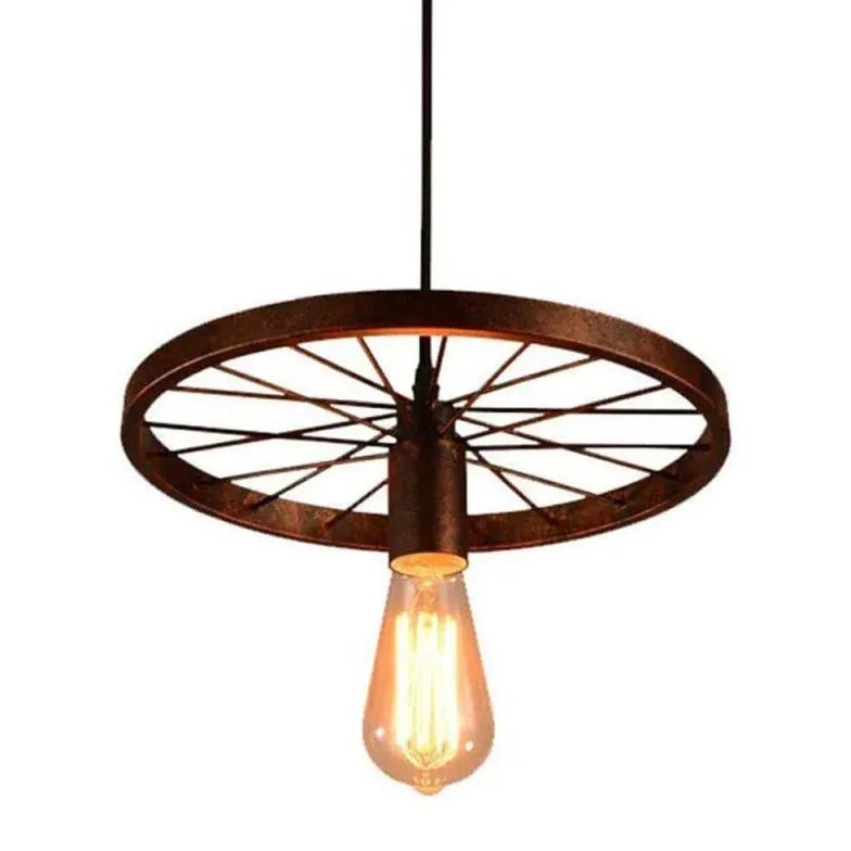 Wheel Design Vintage Industrial Bar Pendant Light