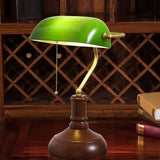 Lampe de bureau incurvée verte vintage