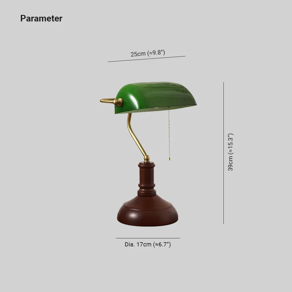 Lampe de bureau incurvée verte vintage