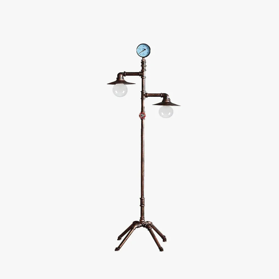 Dual Pipe Design Vintage Industrial Floor Lamp