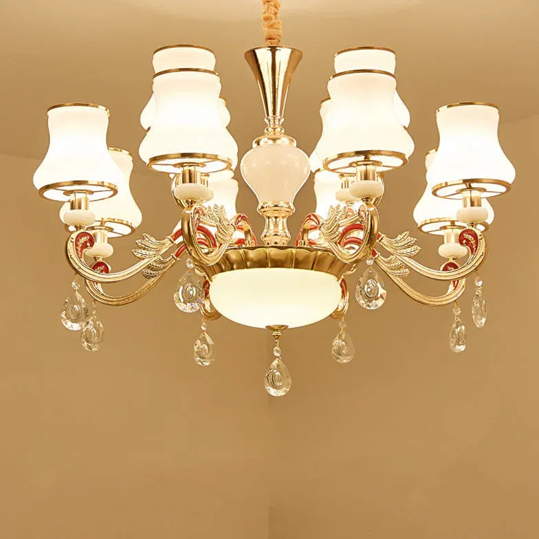 Multi-Arm Lampshade Vintage Chandelier