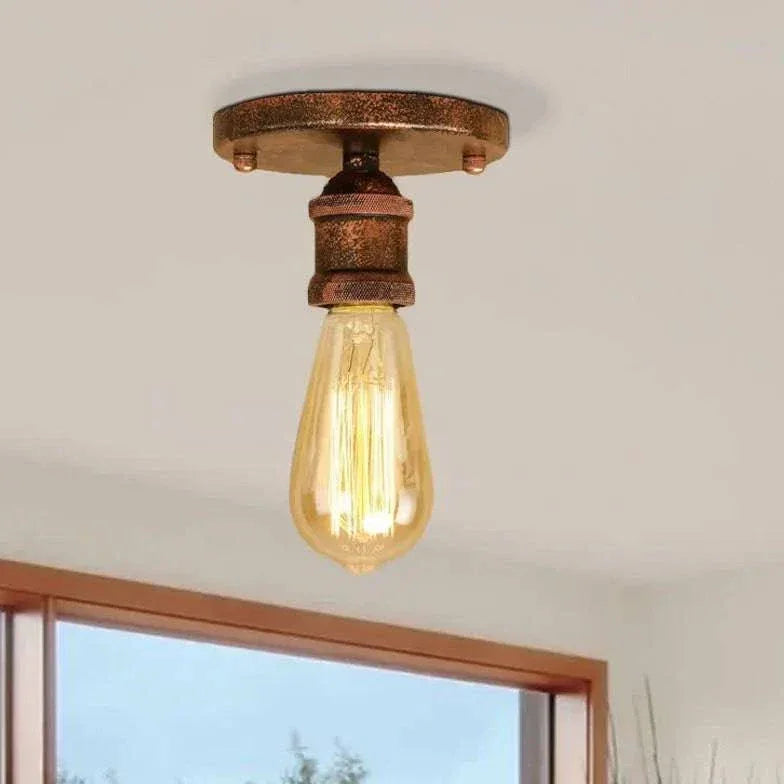 Plafonnier Industriel Encastré Design À Ampoule Exposée - Clowas.fr