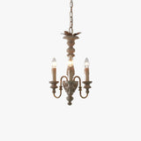 Milky White Vintage Wooden Chandelier