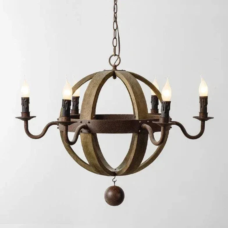 Lustre En Bois Rétro Créatif Rustique À Bougie - Clowas.fr