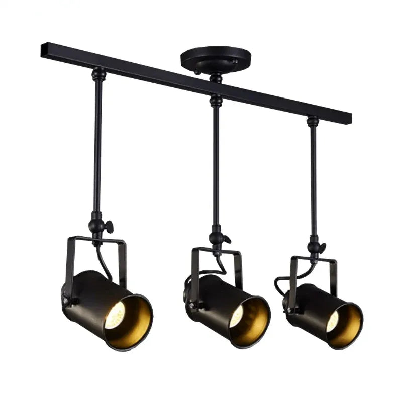 Three-Light Black Metal Ceiling Light