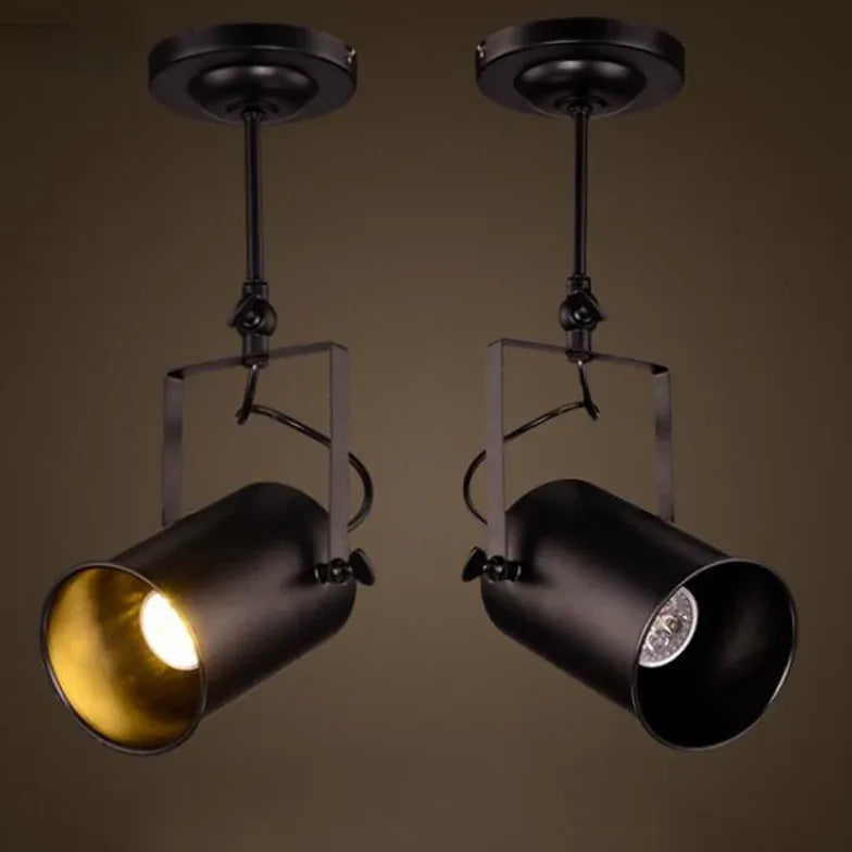 Three-Light Black Metal Ceiling Light