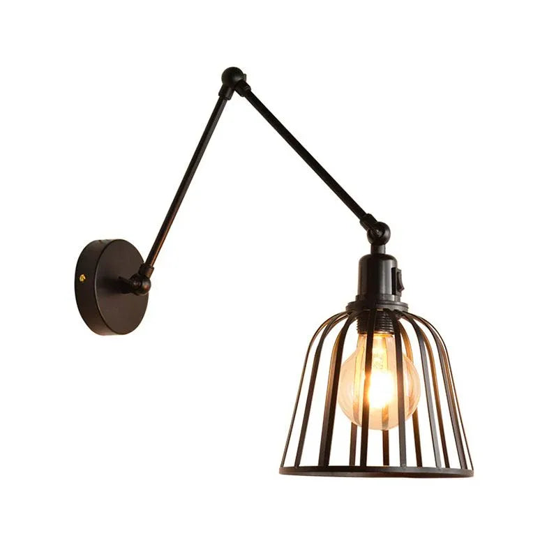 Iron lampshade Adjustable Industrial  Black Wall Lamps