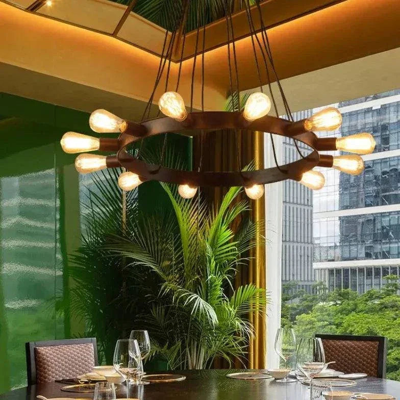 Lustre Marron Créatif En Fer Pour Salle À Manger - Clowas.fr