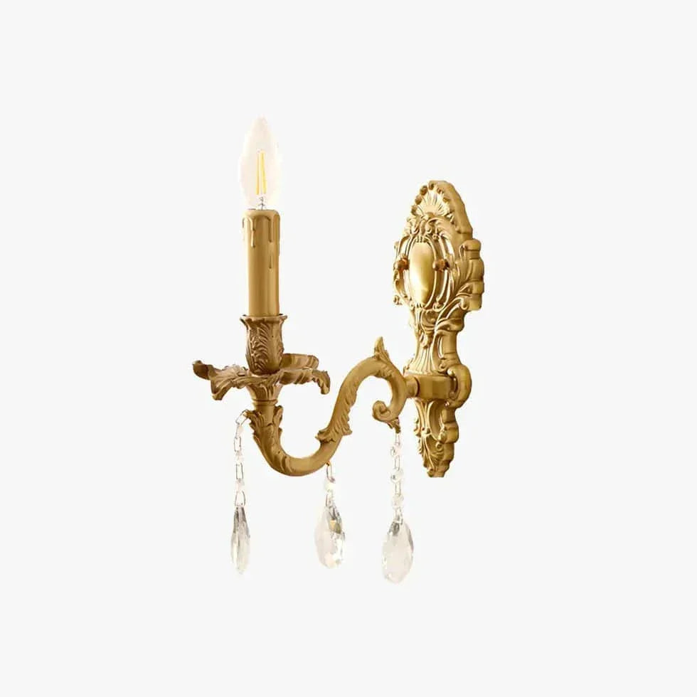 Applique Murale Dorée Style Rétro Cristal - Clowas.fr