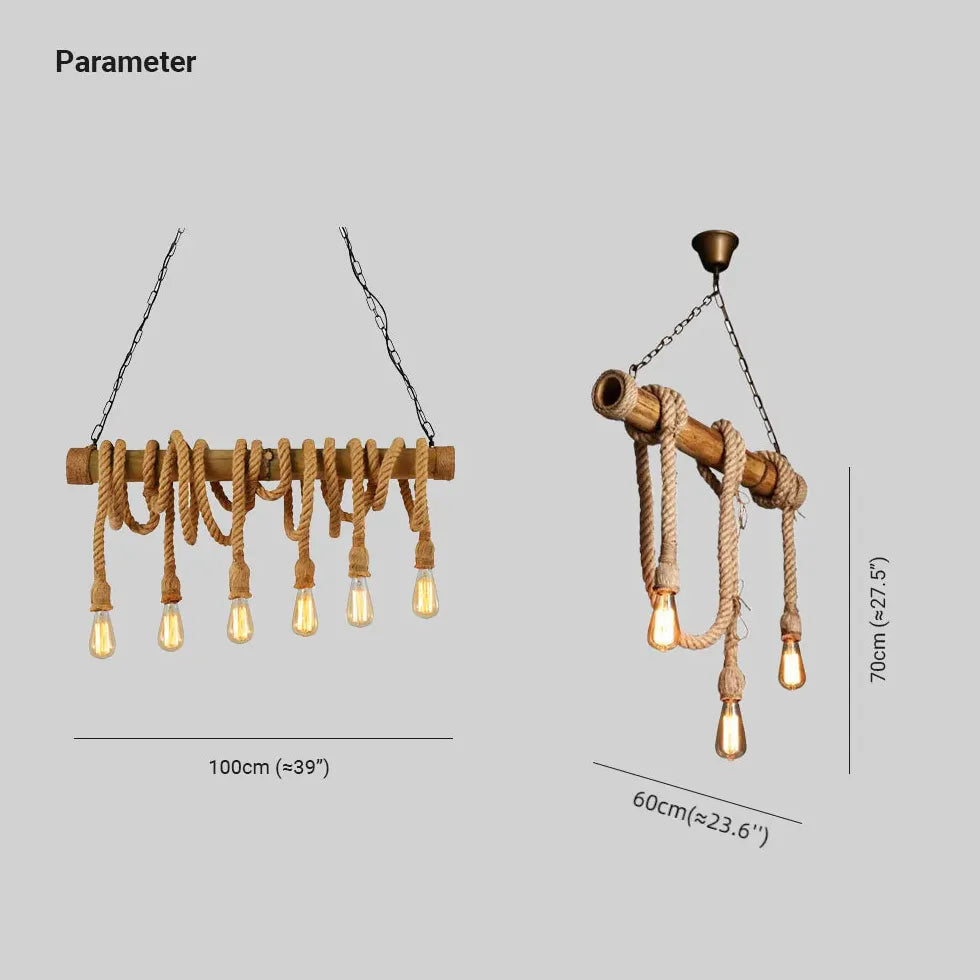 Suspension bois flotté et corde pour café