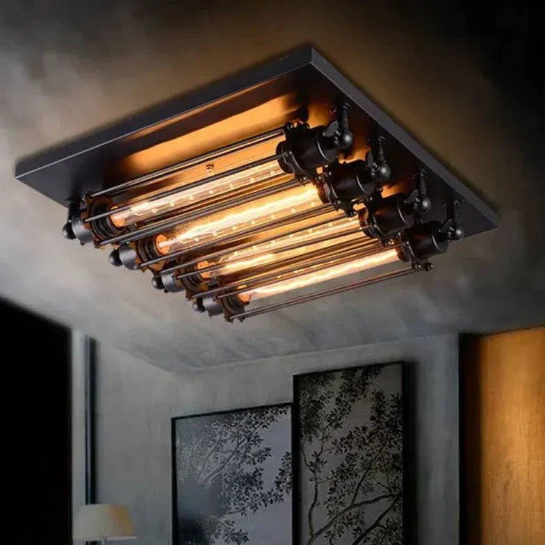 Plafonnier Pour Sejour Industriel Vintage Fer Forgé Créatif - Clowas.fr