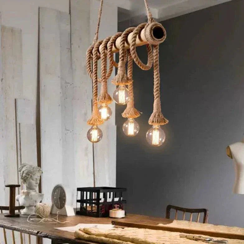 Suspension Luminaire Corde Industriel Vintage Café - Clowas.fr