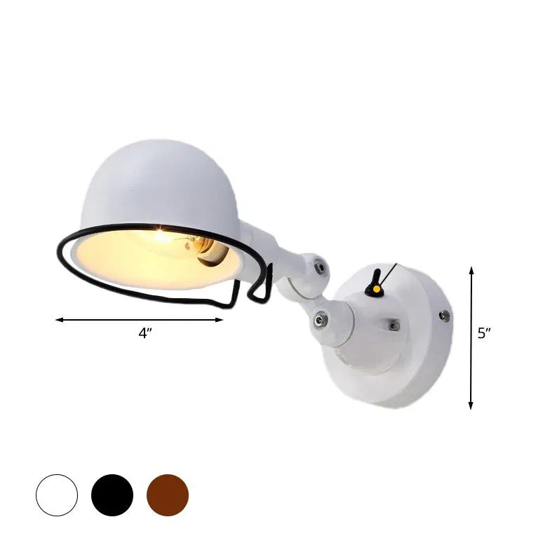 Applique metal noir lampe murale rétro créative