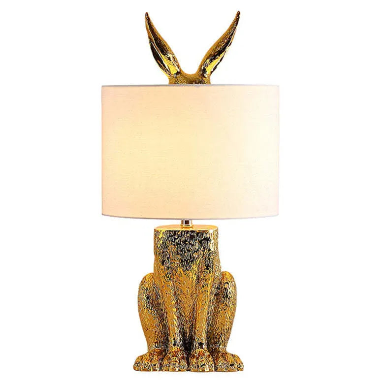 Lampe de table de chevet de forme de cylindre de lapin