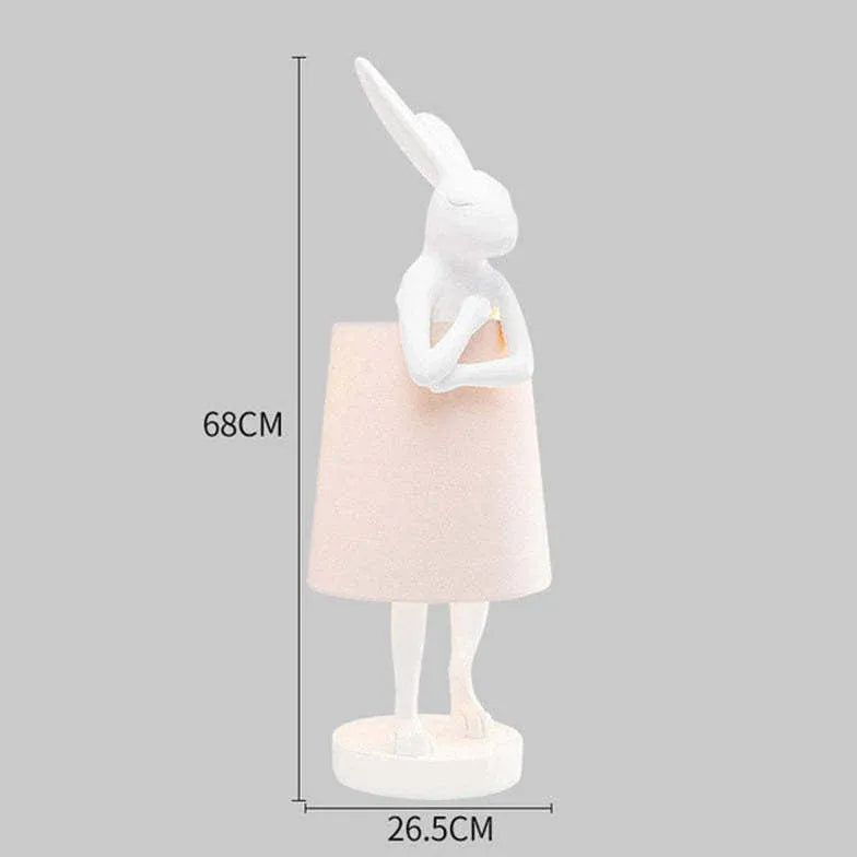 Lampe de table de chevet moderne en forme de lapin blanc