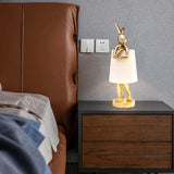 Lampe de table de chevet moderne en forme de lapin blanc