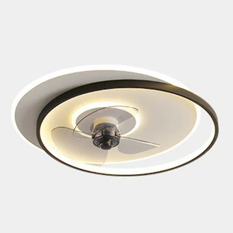 Black and White LED Modern Bedroom Fan Light