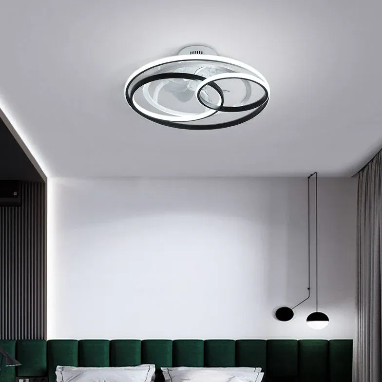 Crossed Ring Design LED Ceiling Fan Light