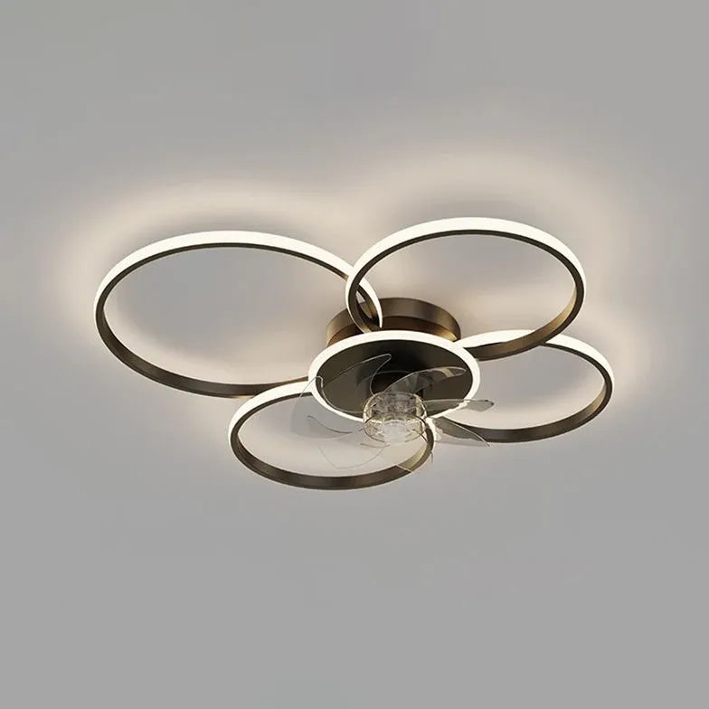 Double Ring Modern LED Ceiling Fan Light