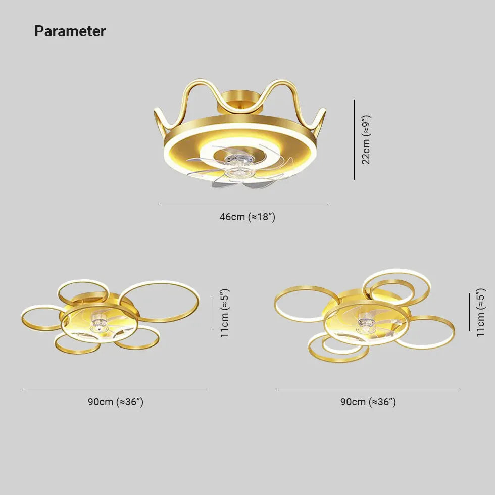 Anneau lumineux simple pour ventilateur de chambre à coucher