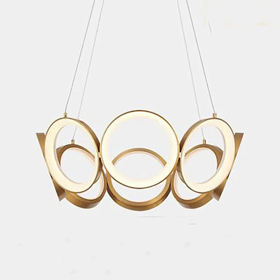 Petal Design en forme d'anneau Gold Pendant Light