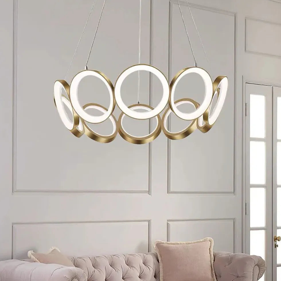 Petal Design en forme d'anneau Gold Pendant Light