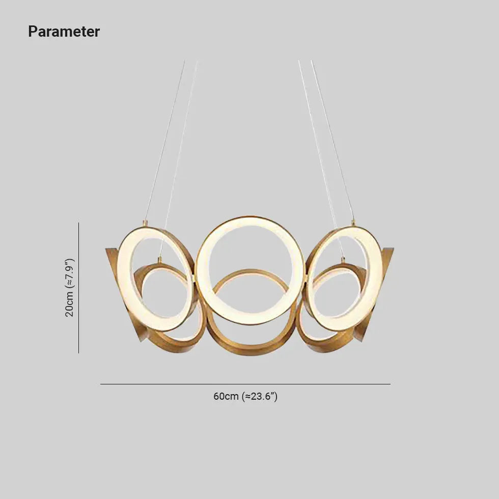 Petal Design en forme d'anneau Gold Pendant Light