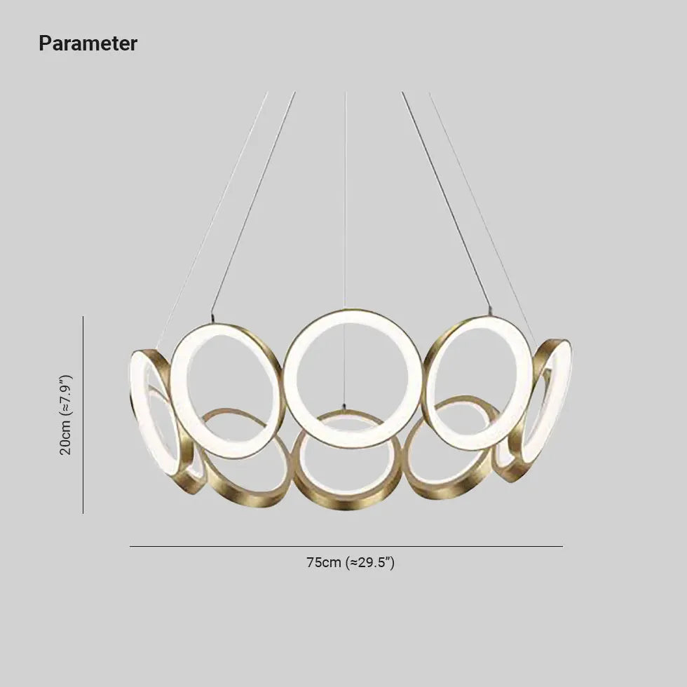 Petal Design en forme d'anneau Gold Pendant Light