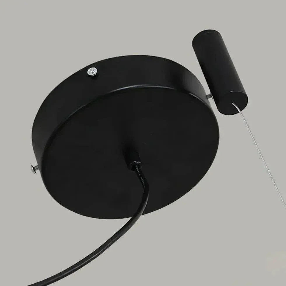 Suspension Led Noire Design À Double Anneau - Clowas.fr