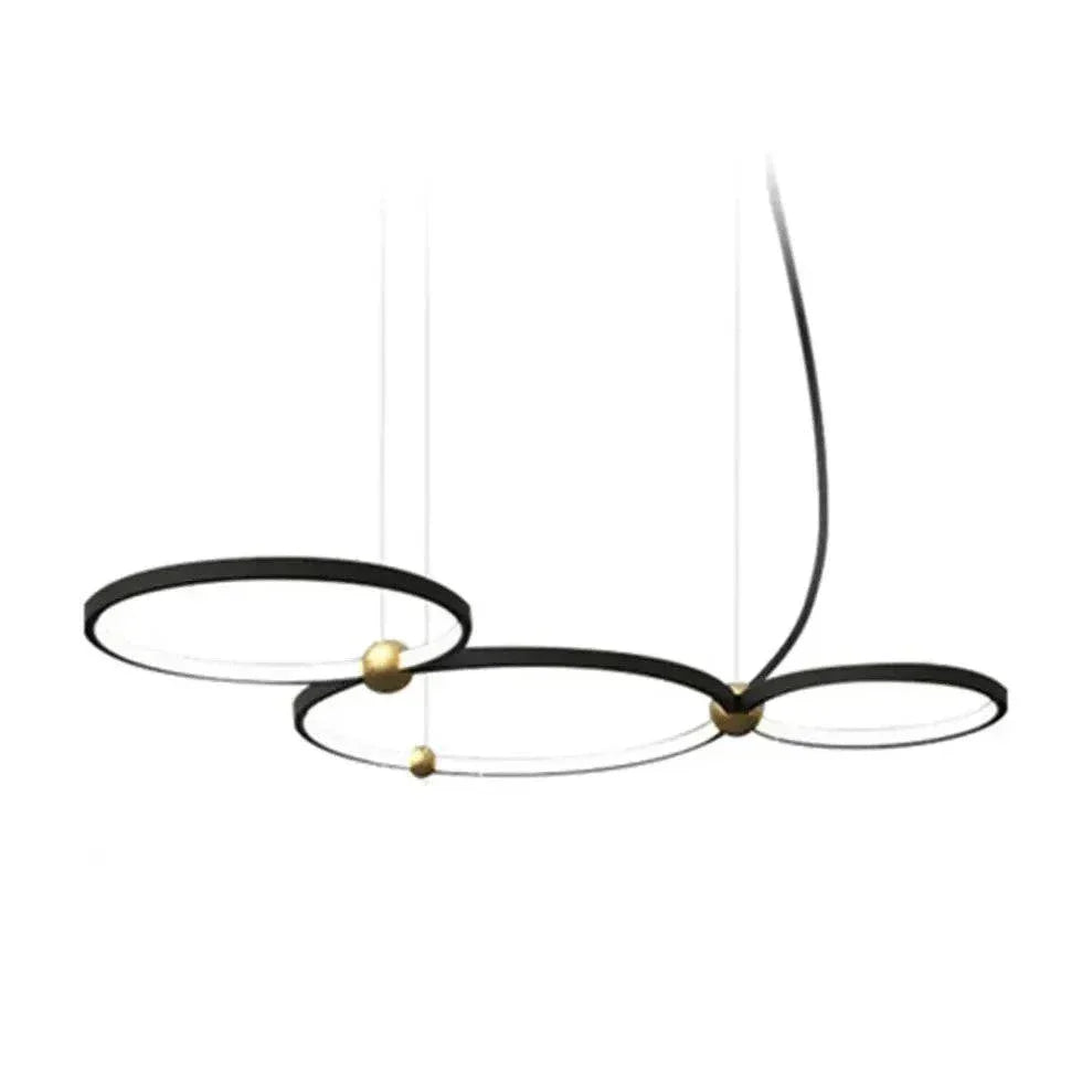 Suspension Led Noire Design À Double Anneau - Clowas.fr